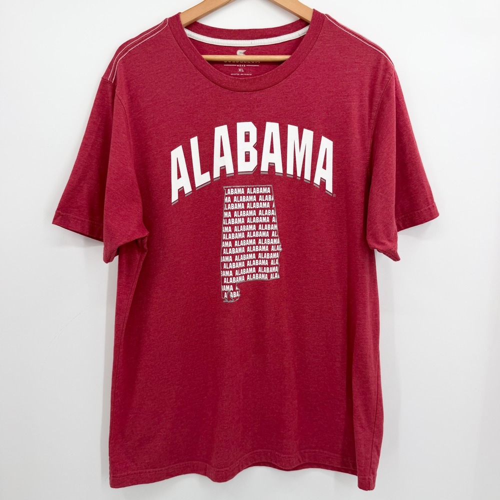 Colosseum Alabama Crimson Tide T-Shirt Mens XL Red Heather Short Sleeve Graphic